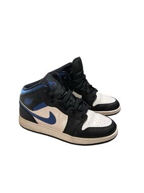 Nike Air Jordan 1  Black White Blue Mid 1 Sneakers